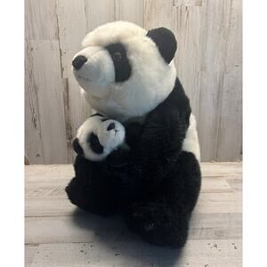 Panda Mom and Baby 15" EUC Miyoni Stuffed Panda Plush